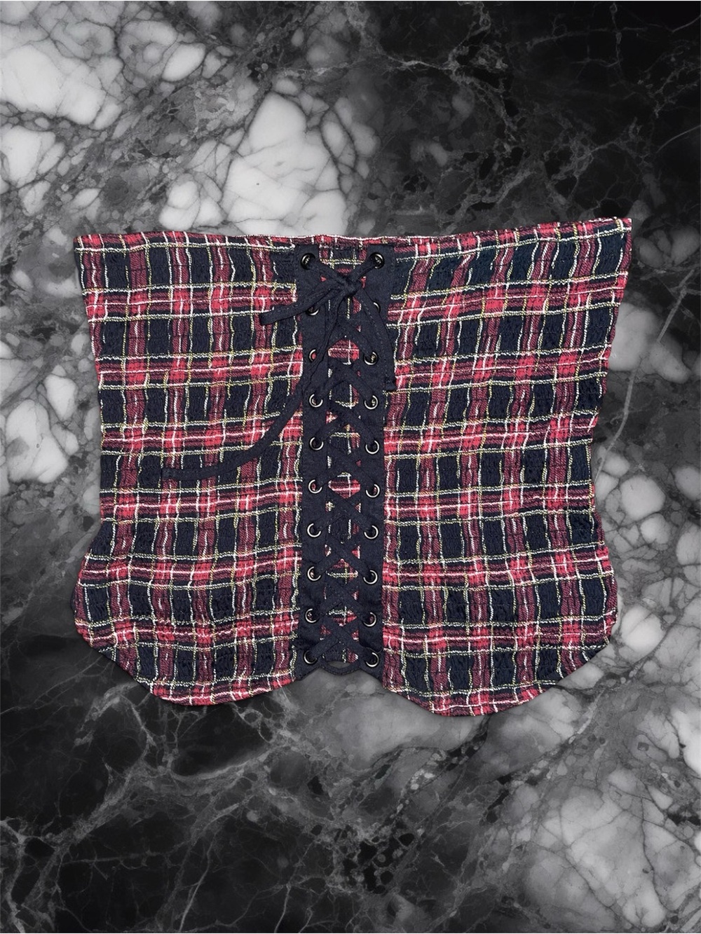 plaid tube top